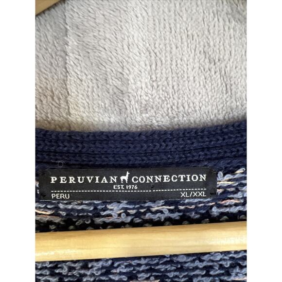 Peruvian Connection Sweater XXL Saphir Pullover Nordic Fair Isle Cotton Alpaca - Picture 5 of 10